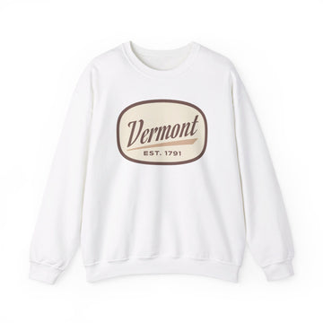 Buy white Vermont Sweatshirt - Unisex Retro Vermont Crewneck Sweatshirt