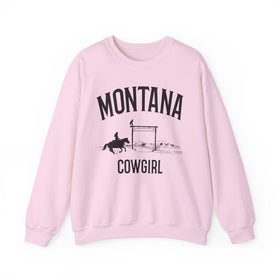 Buy light-pink Montana Sweatshirt - Mountain Cowgirl Graphic Crewneck