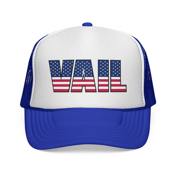 Vail Colorado Stars and Stripes Trucker