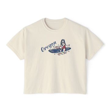 Oregon Surfer Girl Tee | 100% Cotton Women's Boxy Tee
