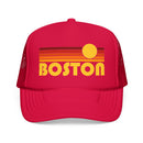 Boston, Massachusetts Retro Sunset Trucker Hat-4
