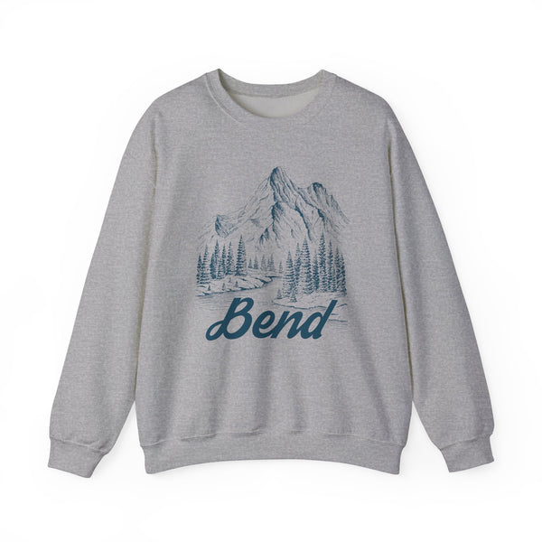 Bend, Oregon Sweatshirt - Mountain Illustration Graphic Crewneck