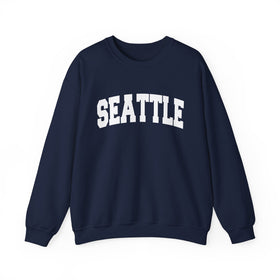 Buy navy Seattle, Washington Sweatshirt - Unisex Graphic Crewneck