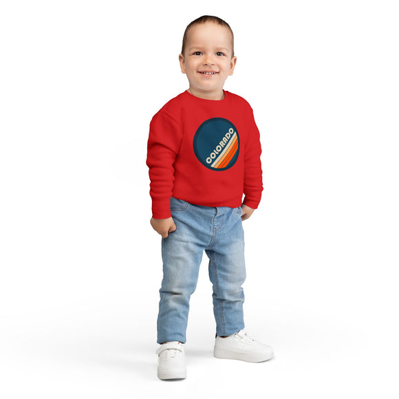 Colorado Toddler Sweatshirt - Retro Colorado Toddler Crewneck Sweatshirt