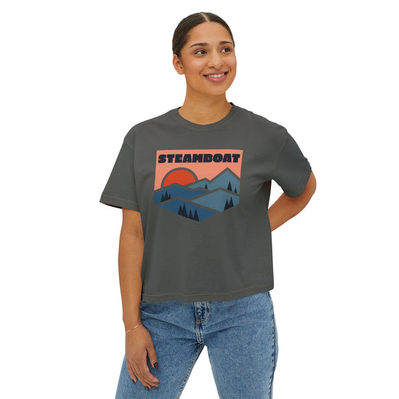 Women's Steamboat, Colorado Boxy Graphic Tee - Slightly Cropped