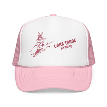 Buy light-pink-white Lake Tahoe, California Ski Bunny Foam Trucker Hat