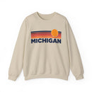 Michigan Sweatshirt Retro Sun Unisex - Vintage Michigan Inspired Warm Pullover Jumper-2