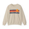 Michigan Sweatshirt Retro Sun Unisex - Vintage Michigan Inspired Warm Pullover Jumper