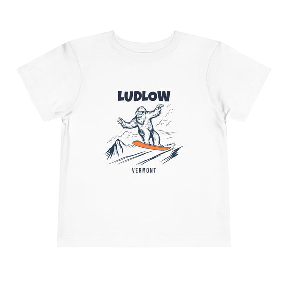 Ludlow, Vermont Yeti Snowboard Toddler Tee