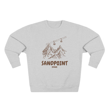 Buy heather-grey Premium Sandpoint, Idaho Gondola Ski Mountain Sweatshirt