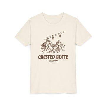 Crested Butte, Colorado Youth T-Shirt — Vintage Gondola Ski Mountain Tee