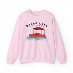 Buy light-pink Grand Lake, Colorado Sweatshirt - Pontoon Boat Sweatshirt