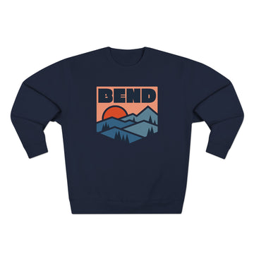 Buy navy Premium Bend, Oregon Mountain Graphic Sweatshirt