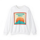 Retro Jackson Hole, Wyoming Sweatshirt, Mountain Sun Design, Unisex Crewneck, Gift for Outdoorsy Friends, Vintage Jumper-1