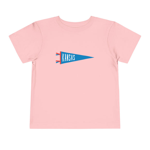 Kansas Pennant Toddler Tee - Kids State Pride Shirt
