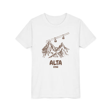 Alta, Utah Youth T-Shirt — Vintage Gondola Ski Mountain Tee - 0