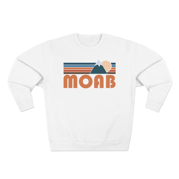 Buy white Premium Moab, Utah Retro Mountain Graphic Sweatshirt