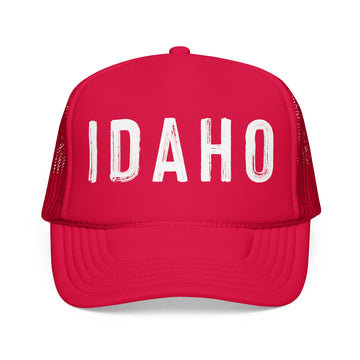 Buy red Idaho Trucker Hat - Idaho Cap - Block Letter