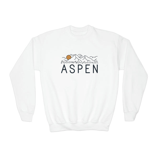 Aspen, Colorado Youth Sweatshirt - Unisex Kid's Aspen Crewneck Sweatshirt