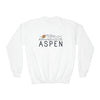 Aspen, Colorado Youth Sweatshirt - Unisex Kid's Aspen Crewneck Sweatshirt