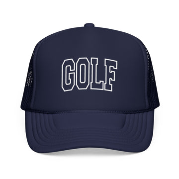 Golf Trucker Hat — Vintage College Foam Mesh Cap