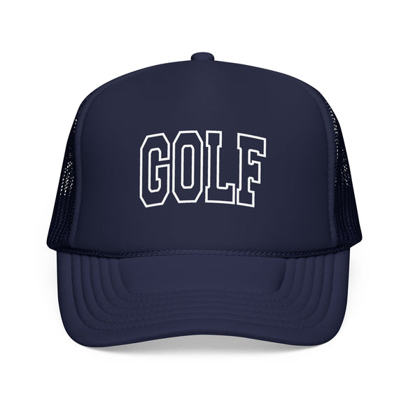 Golf Trucker Hat — Vintage College Foam Mesh Cap