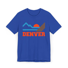 Buy true-royal Denver, Colorado Retro Mountains Sunset T-Shirt | Vintage Denver Tee
