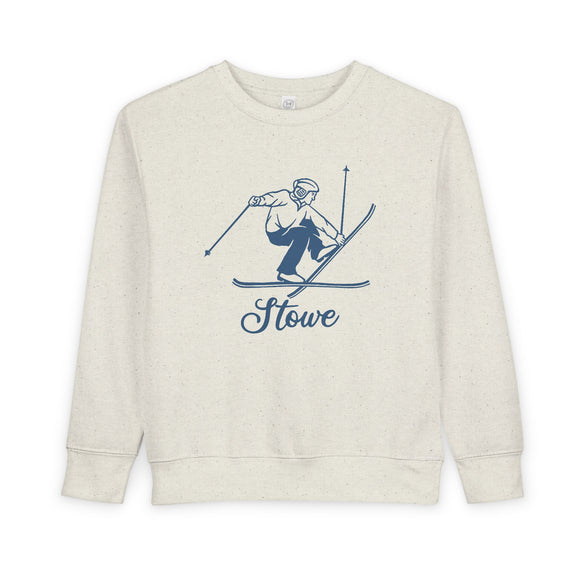 Stowe, Vermont Toddler Sweatshirt - Vintage Ski Stowe Toddler Crewneck Sweatshirt