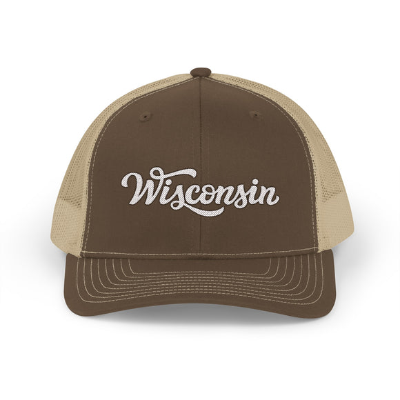 Wisconsin Snapback Trucker Cap - Embroidered Wisconsin Hat