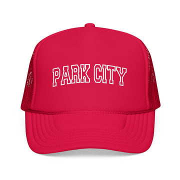Buy red Park City, Utah Trucker Hat — Vintage College Foam Mesh Park City Cap