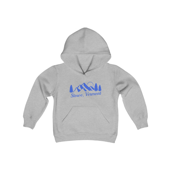 Retro Stowe, Vermont Youth Hoodie - Mountain Stowe, Vermont Kids Sweatshirt, Cute Stowe, Vermont Children's Pullover