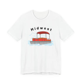 Midwest T Shirt - Retro Pontoon Boat Midwest Tee