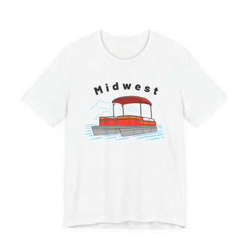Midwest T Shirt - Retro Pontoon Boat Midwest Tee