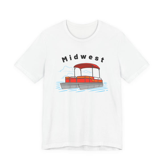 Midwest T Shirt - Retro Pontoon Boat Midwest Tee