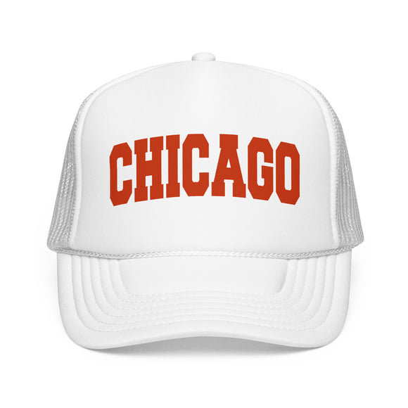 Chicago Foam Trucker Hat – Vintage Orange Arch Logo Mesh Cap