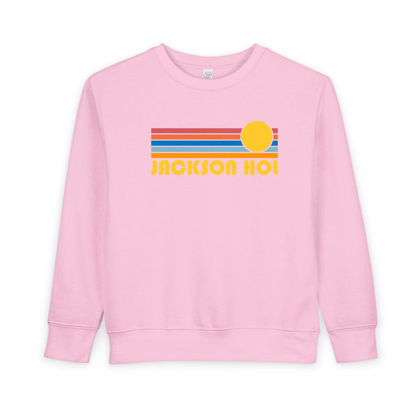 Jackson Hole, Wyoming Toddler Sweatshirt - Retro Sun Jackson Hole Toddler Crewneck Sweatshirt