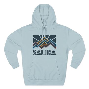 Buy blue-mist Salida, Colorado Hoodie - Retro Mountain Unisex Sweatshirt