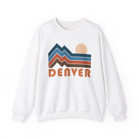 Denver, Colorado Sweatshirt Retro Mountains, Denver Unisex Graphic Crewneck