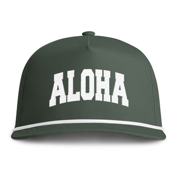 Buy moss Aloha Embroidered Rope Hat - Vintage Sunwashed Rope Cap, Comfort Colors