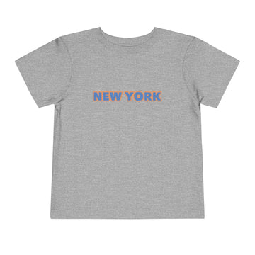 Buy athletic-heather New York Toddler Tee - Retro Block Letter Kids T‑Shirt