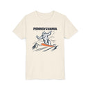 Pennsylvania Yeti Snowboard Youth Tee - Kids Skiing Shirt-1