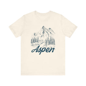 Buy natural Aspen, Colorado Graphic Tee - Mountain Illustration Aspen T Shirt