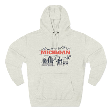Buy oatmeal-heather Premium Michigan Après-ski Hoodie - Unisex Sweatshirt