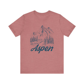 Aspen, Colorado Graphic Tee - Mountain Illustration Aspen T Shirt - 0