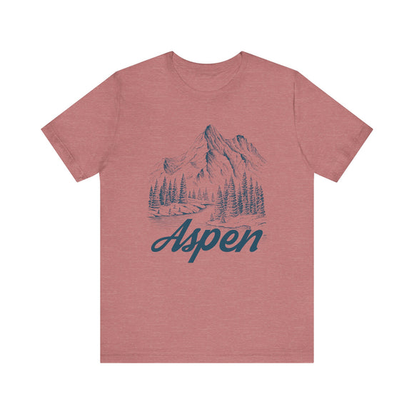 Aspen, Colorado Graphic Tee - Mountain Illustration Aspen T Shirt
