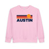 Austin, Texas Toddler Sweatshirt - Retro Sun Austin Toddler Crewneck Sweatshirt