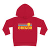 Oregon Toddler Hoodie - Retro Sunrise Unisex Oregon Toddler Sweatshirt