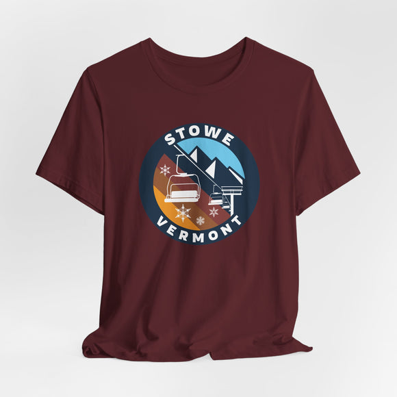 Stowe, Vermont T Shirt - Retro Ski Lift Tee