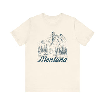 Buy natural Montana Graphic Tee - Mountain Illustration Montana T Shirt