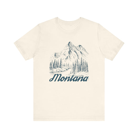 Montana Graphic Tee - Mountain Illustration Montana T Shirt